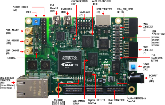 Altera DK-DEV-10M50C MAX 10 FPGA Development Board Altera DK-DEV-10M50C MAX 10 FPGA Development Board