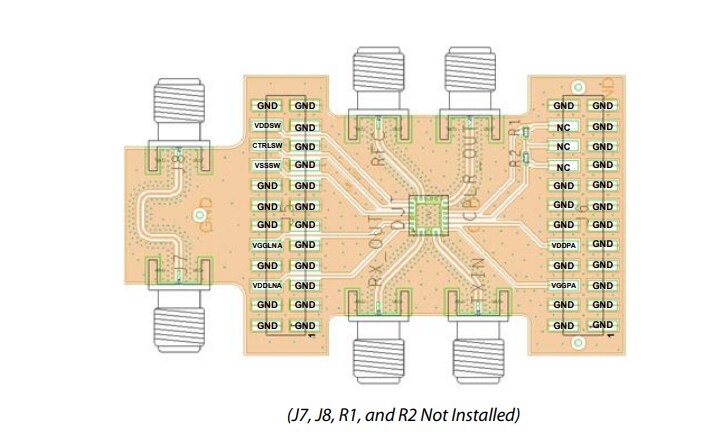 Mechanical Drawing - Analog Devices Inc. ADTR1107-EVALZ Evaluation Board