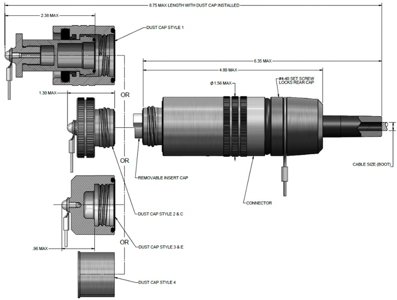 Amphenol Fiber Systems International TFOCA-II® 4-Channel Fiber Optic Plug Assemblies